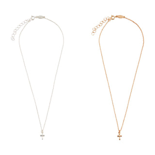 Mud Pie Dainty Cross Necklace – Elegant Gold or Silver Keepsake-Girls Necklace-Simply Blessed Children's Boutique