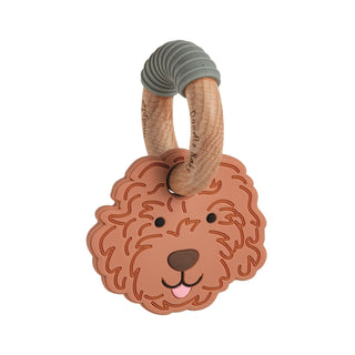 Mud Pie Dog Breed Baby Teethers | Silicone & Beechwood Puppy Toy-Baby Accessories-Simply Blessed Children's Boutique