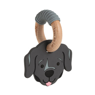 Mud Pie Dog Breed Baby Teethers | Silicone & Beechwood Puppy Toy-Baby Accessories-Simply Blessed Children's Boutique