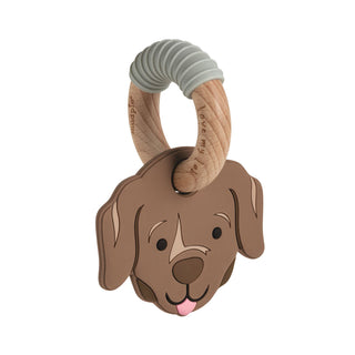 Mud Pie Dog Breed Baby Teethers | Silicone & Beechwood Puppy Toy-Baby Accessories-Simply Blessed Children's Boutique