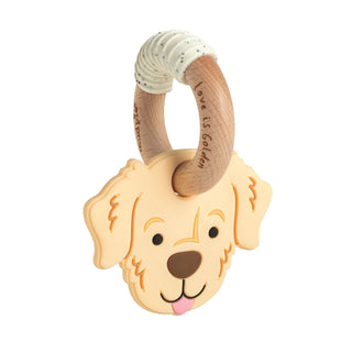 Mud Pie Dog Breed Baby Teethers | Silicone & Beechwood Puppy Toy-Baby Accessories-Simply Blessed Children's Boutique