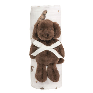 Mud Pie Dog Swaddle and Rattle Sets-Baby Accessories-Simply Blessed Children's Boutique