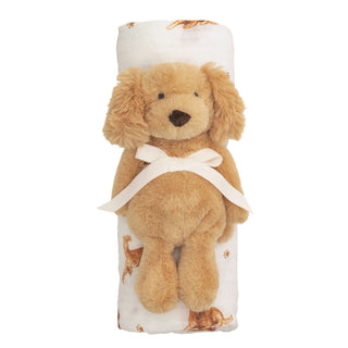 Mud Pie Dog Swaddle and Rattle Sets-Baby Accessories-Simply Blessed Children's Boutique