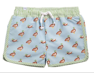 Mud Pie Duck Print Swim Trunks-Boys Swimwear-Simply Blessed Children's Boutique