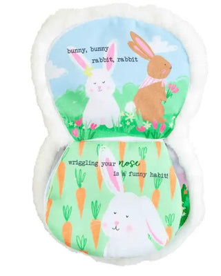Mud Pie Faux Fur and Mink Baby Bunny Puppet Book-Toys-Simply Blessed Children's Boutique