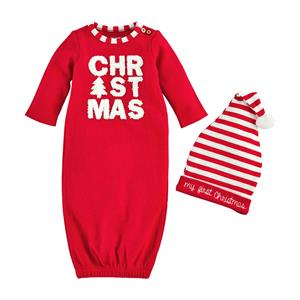Mud Pie First Christmas Gown With Hat-Boys Sleepwear-Simply Blessed Children's Boutique