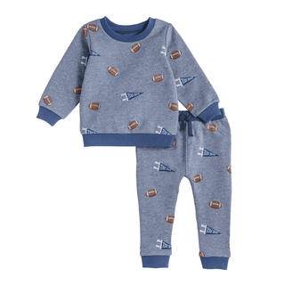 Mud Pie Boys Football Two-Piece Sweatshirt and Jogger Set - Simply Blessed Children's Boutique