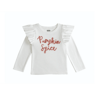 Mud Pie Girls Pumpkin Tinsel Tees – Ivory or Pink-Girls Long Sleeve Shirts-Simply Blessed Children's Boutique