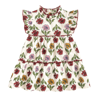 Mud Pie Girls Multi-Color Floral Ruffle Dress - Simply Blessed Children's Boutique