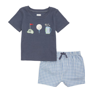 Mud Pie Navy Golf Applique Short Set-Boys Outfit Sets-Simply Blessed Children's Boutique