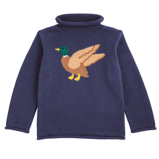 Mud Pie Navy Mallard Rollneck Sweater-boys sweaters-Simply Blessed Children's Boutique