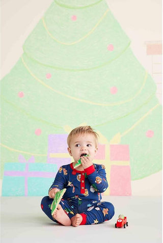 Mud Pie Navy Ornament Pajama Set-Boys Sleepwear-Simply Blessed Children's Boutique