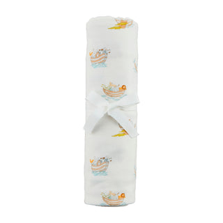Mud Pie Noah’s Ark Ultra-Soft Stretchy Knit Swaddle Blanket-Baby Accessories-Simply Blessed Children's Boutique