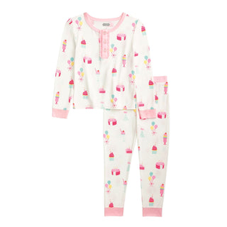 Mud Pie Pink Birthday Glow Pajamas-Girls Sleepwear-Simply Blessed Children's Boutique
