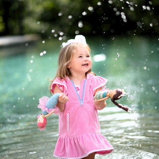 Mud Pie Pink Ric-Rac Swim Cover-Up-Girls Swimwear-Simply Blessed Children's Boutique