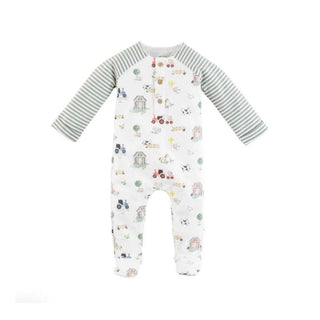 Mud Pie Raglan Sleeve Farm Sleeper-Infants-Simply Blessed Children's Boutique