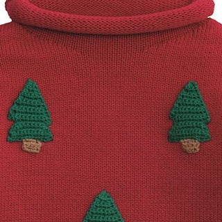 Mud Pie Red Christmas Tree Rollneck Sweater-Misc.-Simply Blessed Children's Boutique