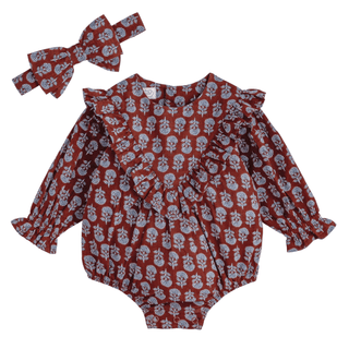 Mud Pie Rust Floral Bubble & Headband Set - Simply Blessed Children's Boutique