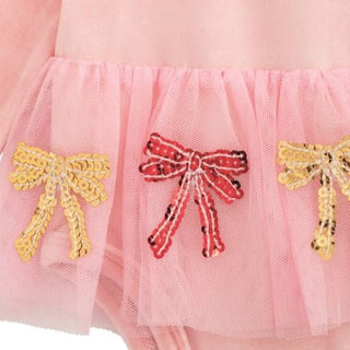 Mud Pie Sequin Bow Velour Tutu Crawler-Misc.-Simply Blessed Children's Boutique