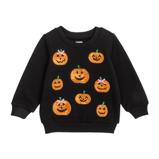 Mud Pie Sequin Jack-O-Lantern Sweatshirt - Simply Blessed Children's Boutique