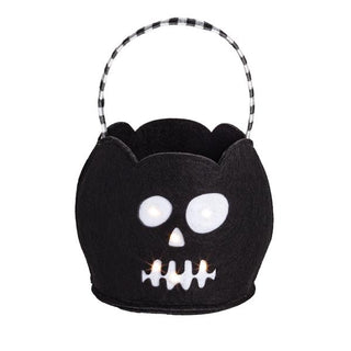 Mud Pie Skeleton LED Halloween Treat Bucket - Simply Blessed Children's Boutique