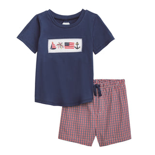 Mud Pie Smocked Americana Short Set-Boys Outfit Sets-Simply Blessed Children's Boutique