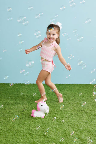 Mud Pie Smocked Pink Check Two-Piece Swimsuit-Infants-Simply Blessed Children's Boutique