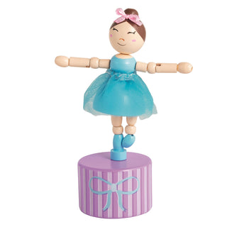 Mud Pie Wooden Ballerina Collapsing Push Toy – Classic Dancer Doll-Toys-Simply Blessed Children's Boutique