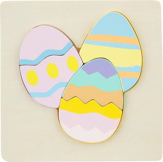Mud Pie Wooden Easter Egg Puzzle – 6 Piece-Toys-Simply Blessed Children's Boutique