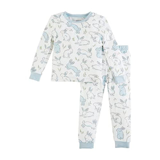 Mud PIe Blue Bunny Pajama Set