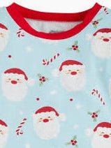 Glow In The Dark Blue Santa Pajamas - Mud Pie-Boys Sleepwear-Simply Blessed Children's Boutique