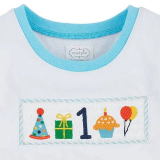 Boy's 1st Birthday Smocked T-Shirt-Infants-Simply Blessed Children's Boutique