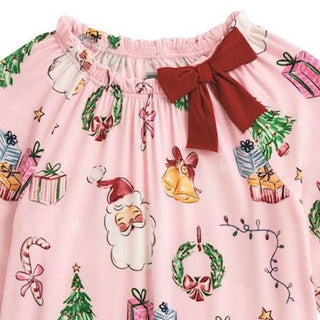 Mud Pie Baby Girls Pink Christmas Sleeper-Infants-Simply Blessed Children's Boutique
