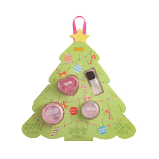 Kids’ Christmas make-up kits from Mud Pie in Reindeer or Tree designs—includes eyeshadow, gloss, shimmer, and brush.