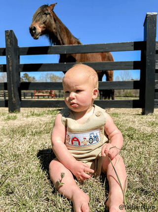 Smocked Farm Print Jon Jon - Mud Pie-Infants-Simply Blessed Children's Boutique