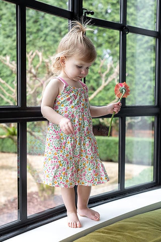 Mud Pie Floral Tiered Sundress-Girls Dresses-Simply Blessed Children's Boutique