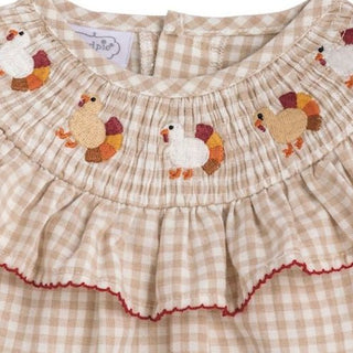 Mud Pie Baby Girls Thanksgiving Turkey Smocked Bubble-Infants-Simply Blessed Children's Boutique