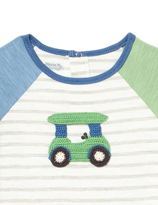 Mud Pie Baby Boy Crochet Golf Cart Bodysuit-Infants-Simply Blessed Children's Boutique