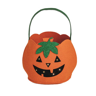 Mud Pie Felt Pumpkin LED Halloween Treat Bucket - Simply Blessed Children's Boutique