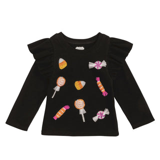 Mud Pie Girls Long-Sleeve Sequin Halloween Tees - Simply Blessed Children's Boutique