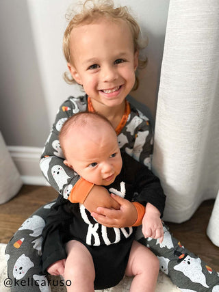Mud Pie Baby Hey Boo Halloween Crawler - Simply Blessed Children's Boutique