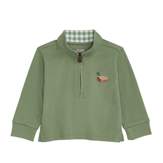 Mud Pie Mallard Duck Quarter-Zip Sweatshirt