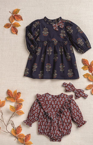 Mud Pie Navy Floral Dress-Girls Dresses-Simply Blessed Children's Boutique