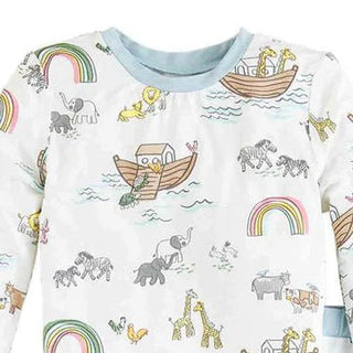 Mud Pie Blue Noah's Ark Pajama Set-Boys Sleepwear-Simply Blessed Children's Boutique