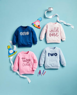 Navy "One" Birthday Sweatshirt - Mud Pie-Infants-Simply Blessed Children's Boutique