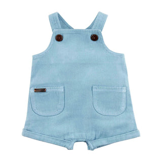 Mud Pie Baby Boys Light Blue Overall Shorts-Infants-Simply Blessed Children's Boutique