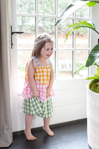 Mud Pie Girls Pastel Check Tiered Sundress-Girls Dresses-Simply Blessed Children's Boutique