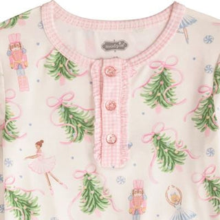 Mud Pie Girls Nutcracker Christmas Tree Bow and Ballerina Pajama Set-Girls Sleepwear-Simply Blessed Children's Boutique