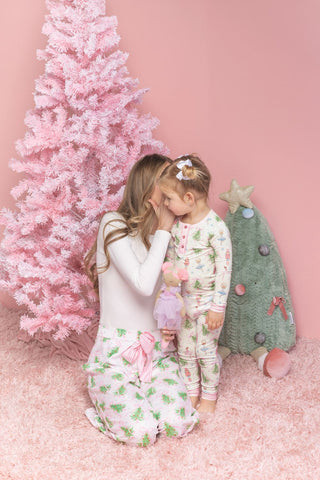 Mud Pie Girls Nutcracker Christmas Tree Bow and Ballerina Pajama Set-Girls Sleepwear-Simply Blessed Children's Boutique