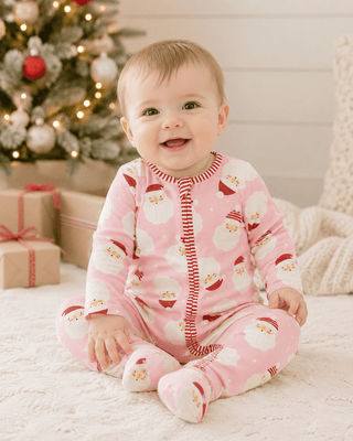 Mud Pie Pink Santa Glow Sleeper-inf-Simply Blessed Children's Boutique